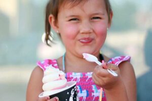 a girl eating ice-cream