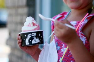 a girl eating ice-cream